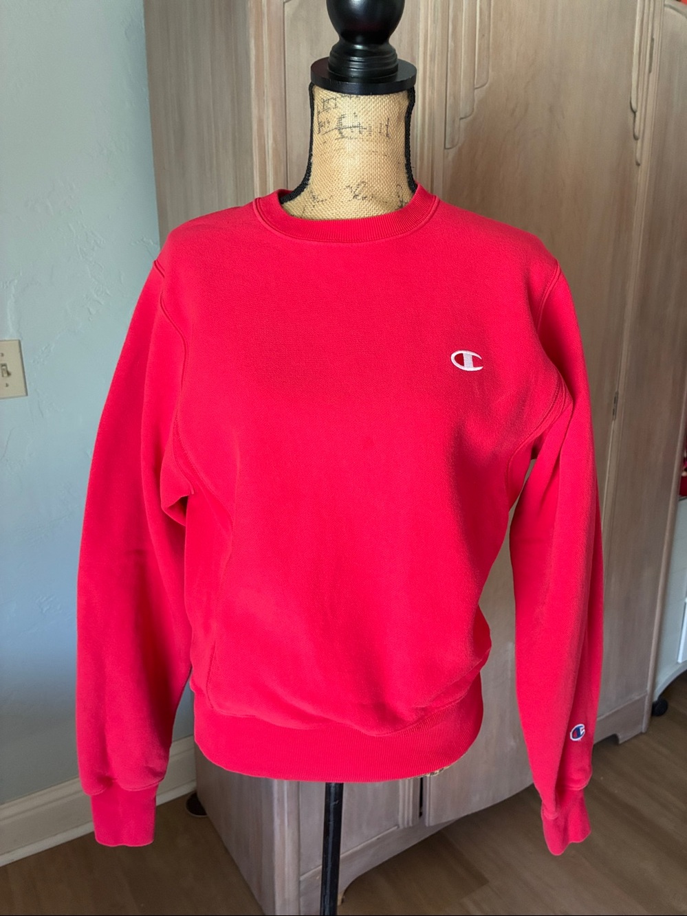 VTG Champion Reverse Weave thick Red Crewneck Sweatshirt XS
